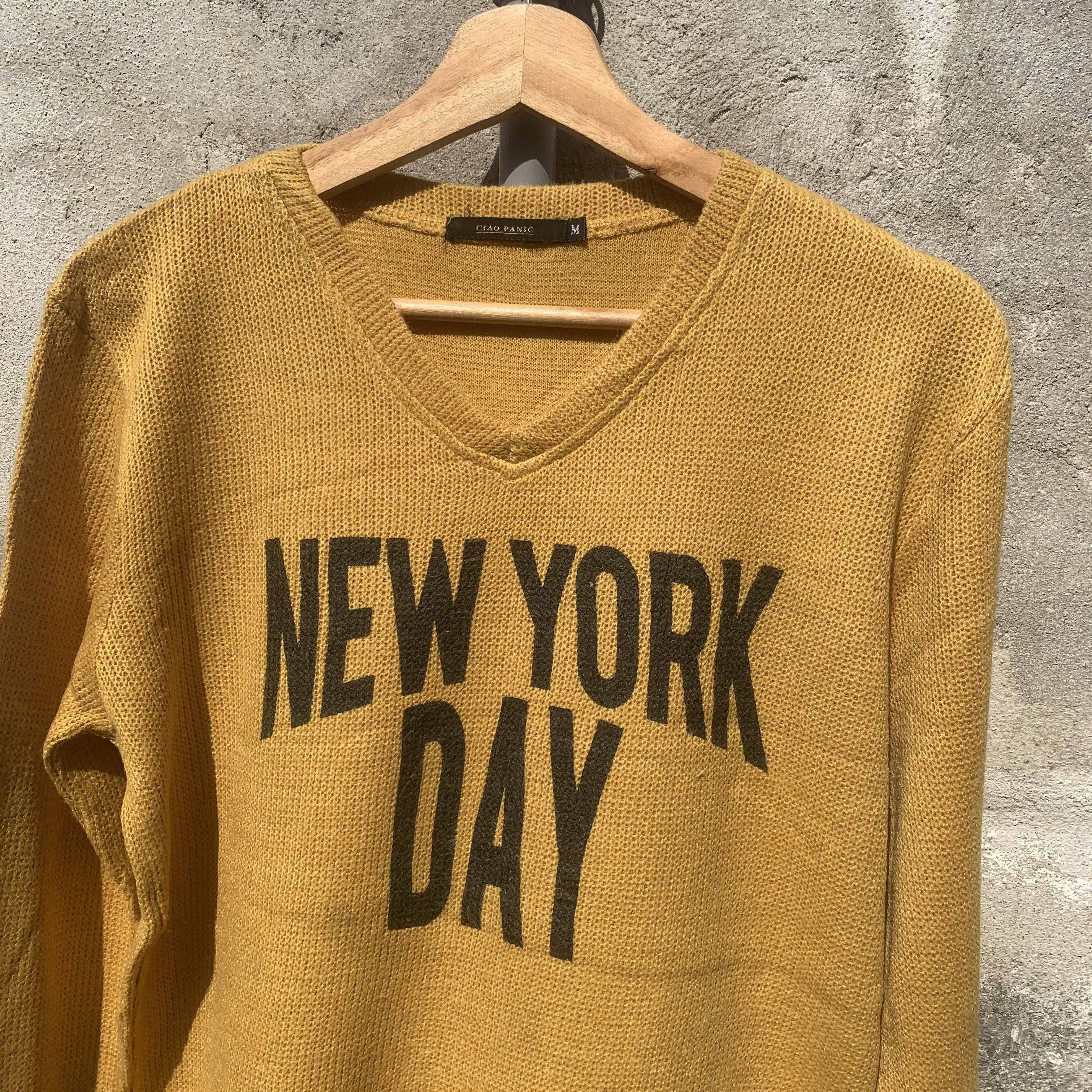 CIOAPANIC VINTAGE V Neck Honeycomb Knitwear Sweater
