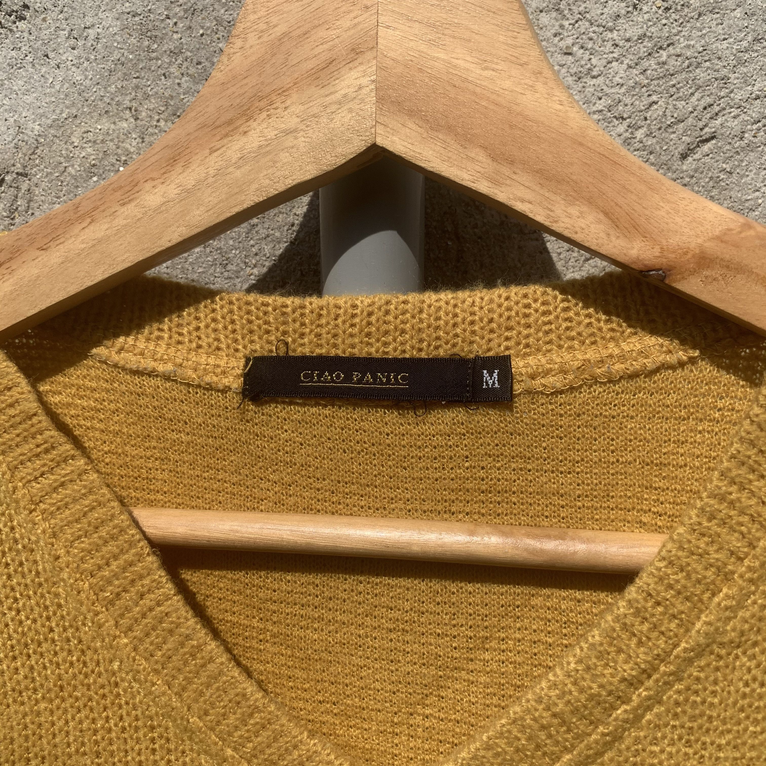 CIOAPANIC VINTAGE V Neck Honeycomb Knitwear Sweater
