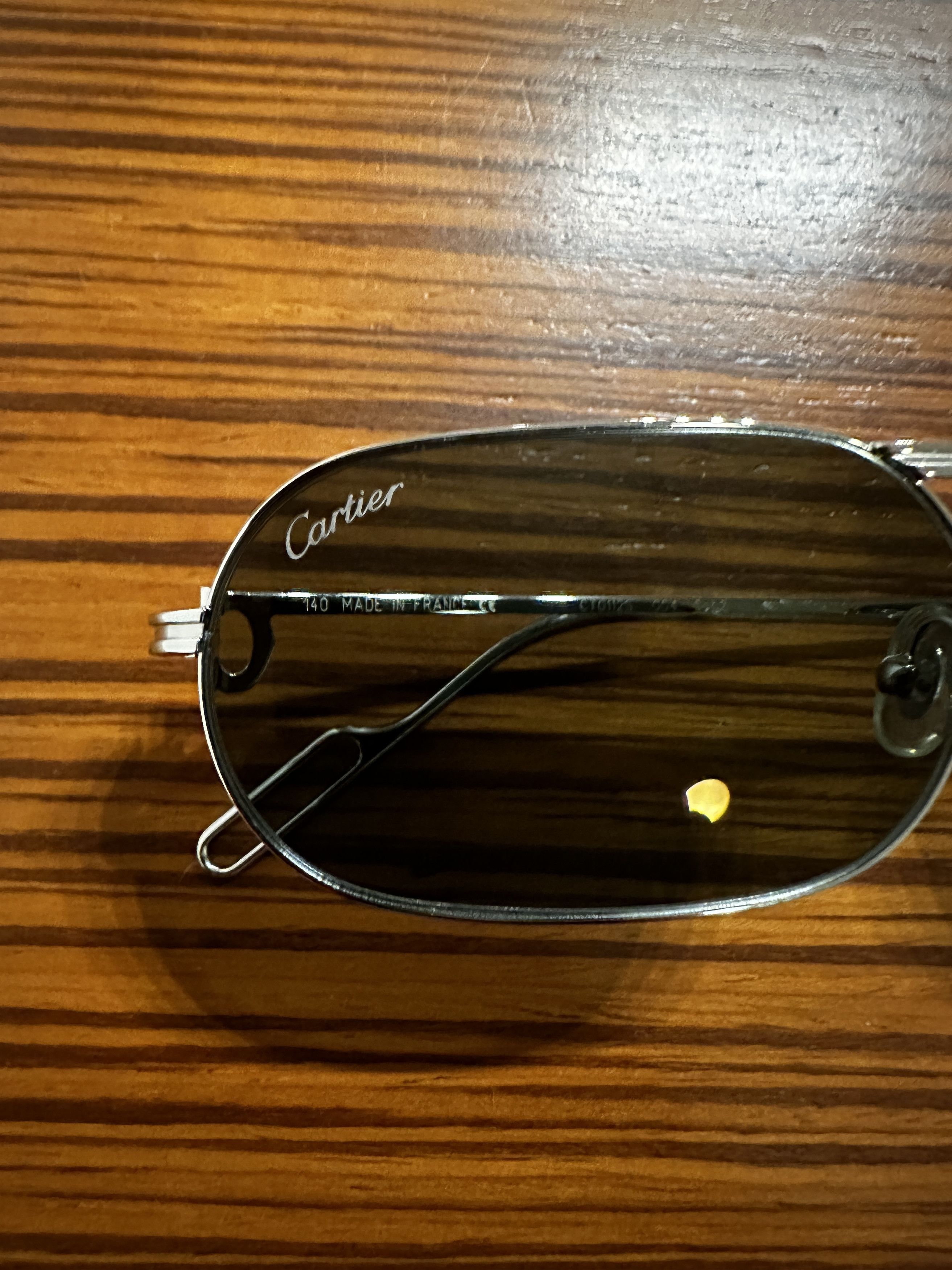 Cartier Cartier Oval Frame Platinum Sunglasses Size ONE SIZE - 2 Thumbnail