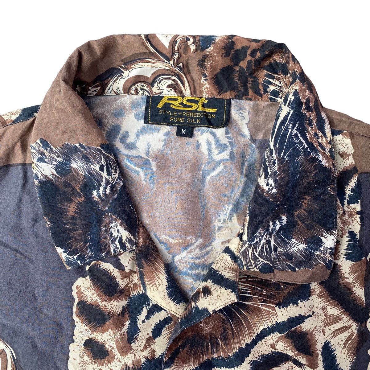 Japanese Brand × Vintage Over Print Tiger Vintage Silk Shirt. #W Size US M / EU 48-50 / 2 - 3 Thumbnail