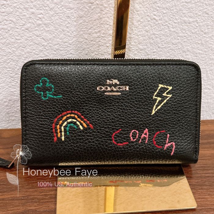 Coach Medium Id Zip Wallet With Diary Embroidery C9104 Grailed