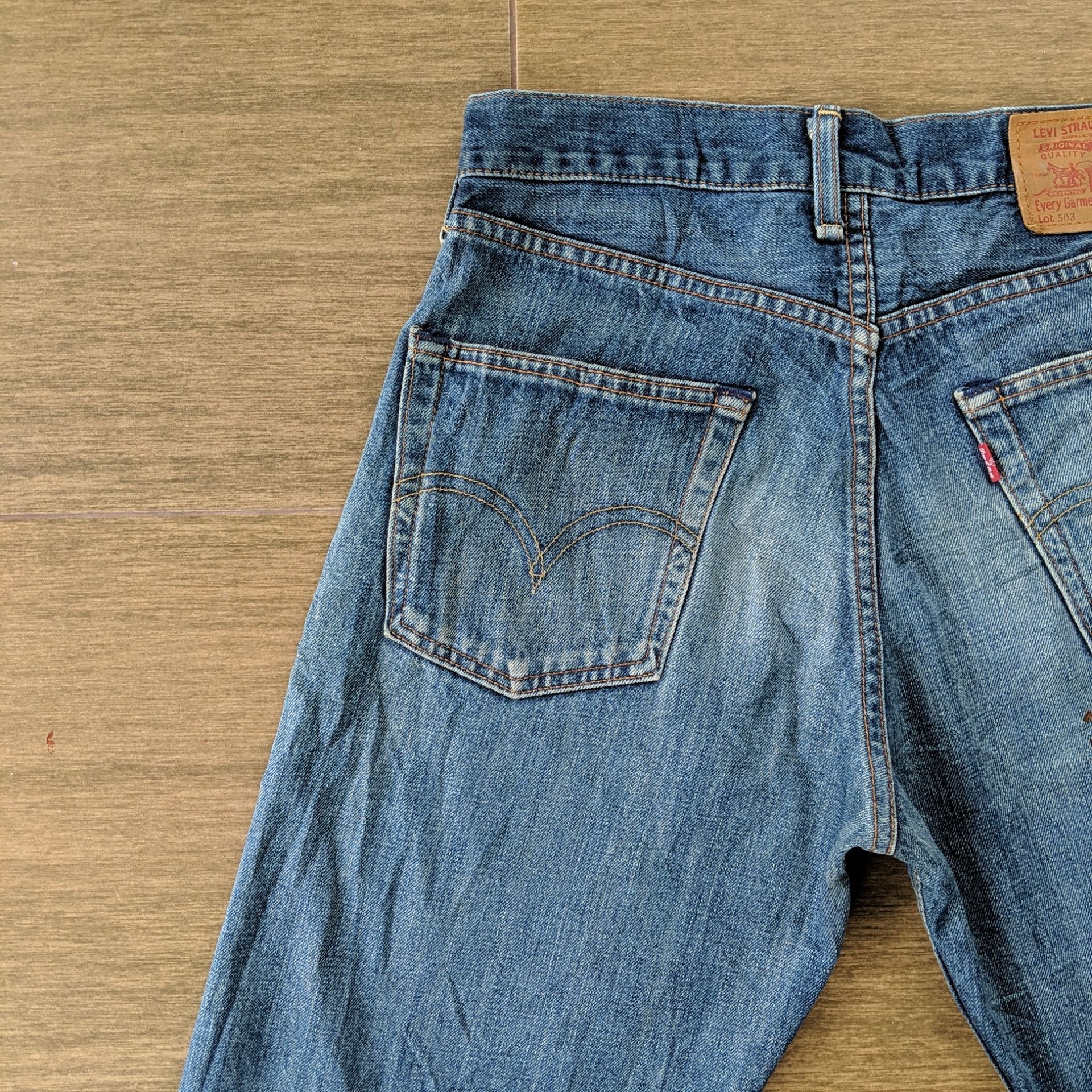 Japanese Brand Vintage Levi's 503 Distressed Denim Jeans Pants W28 Size US 28 / EU 44 - 13 Thumbnail
