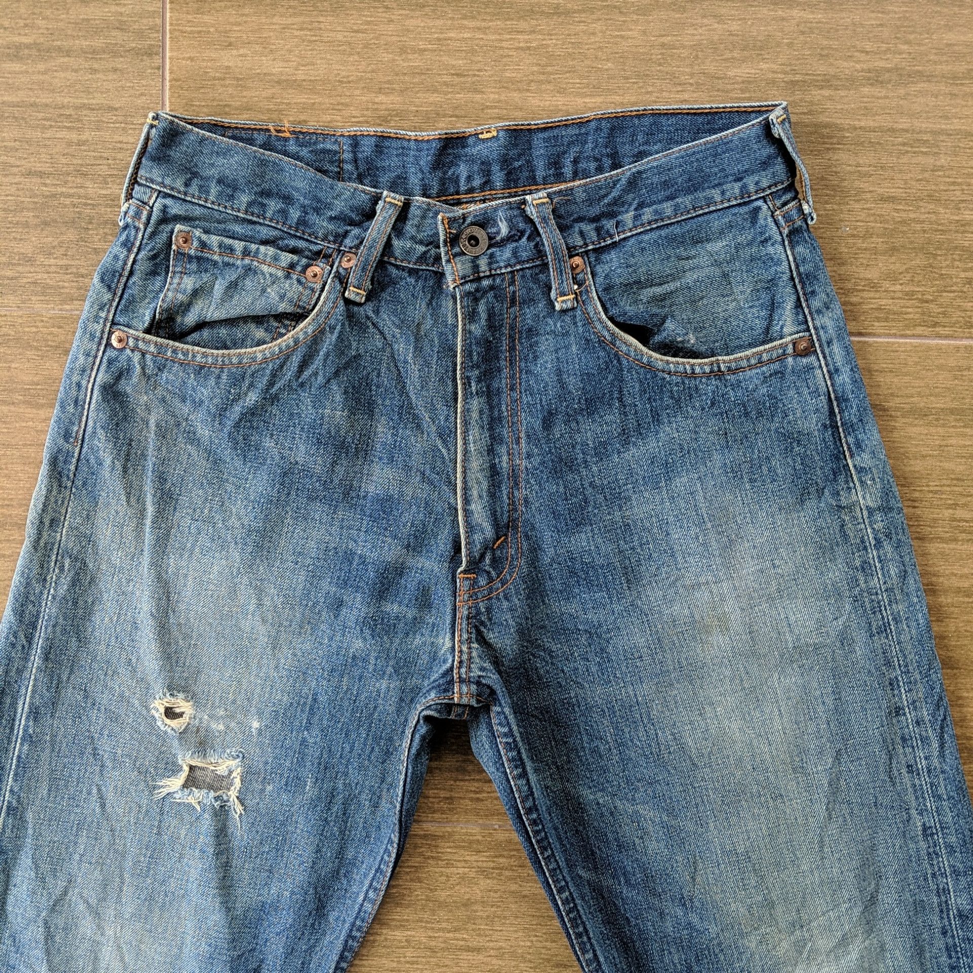 Japanese Brand Vintage Levi's 503 Distressed Denim Jeans Pants W28 Size US 28 / EU 44 - 4 Thumbnail