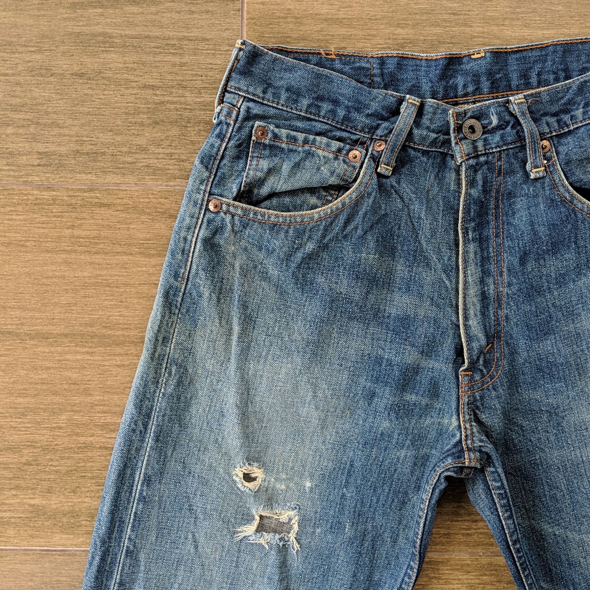Japanese Brand Vintage Levi's 503 Distressed Denim Jeans Pants W28 Size US 28 / EU 44 - 5 Thumbnail