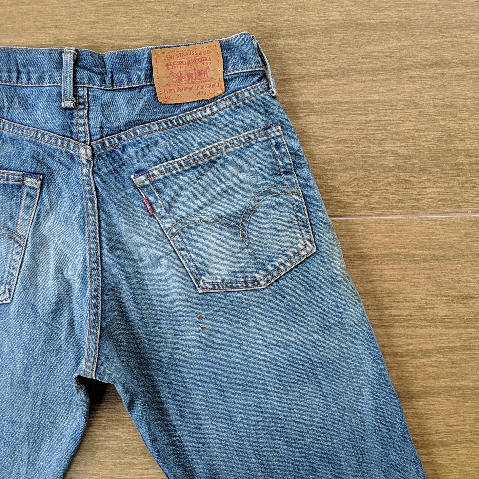 Japanese Brand Vintage Levi's 503 Distressed Denim Jeans Pants W28 Size US 28 / EU 44 - 14 Thumbnail