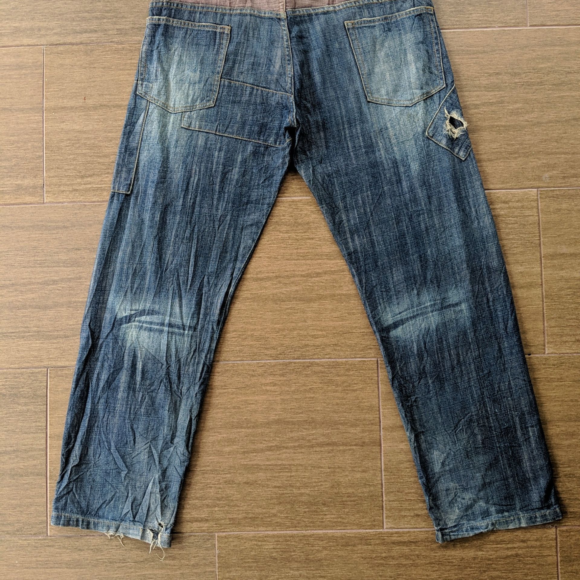 Japanese Brand W36🔥Vtg Japanese Distressed Faded Sick Denim Jeans Pants Size US 36 / EU 52 - 15 Thumbnail