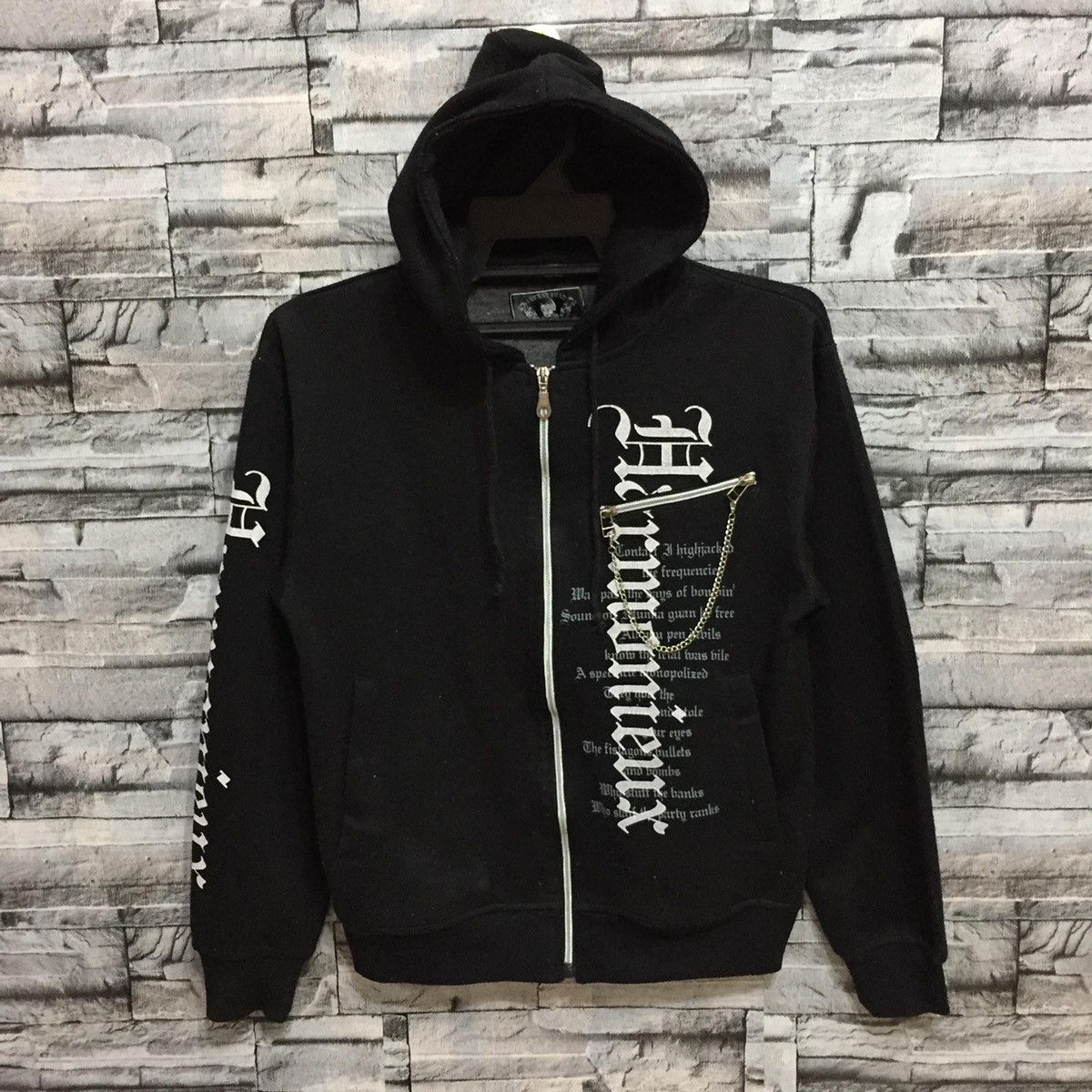 Vintage Turkey Bear hoodie spellout Living Life Wreck size M fit S Size US S / EU 44-46 / 1 - 3 Thumbnail