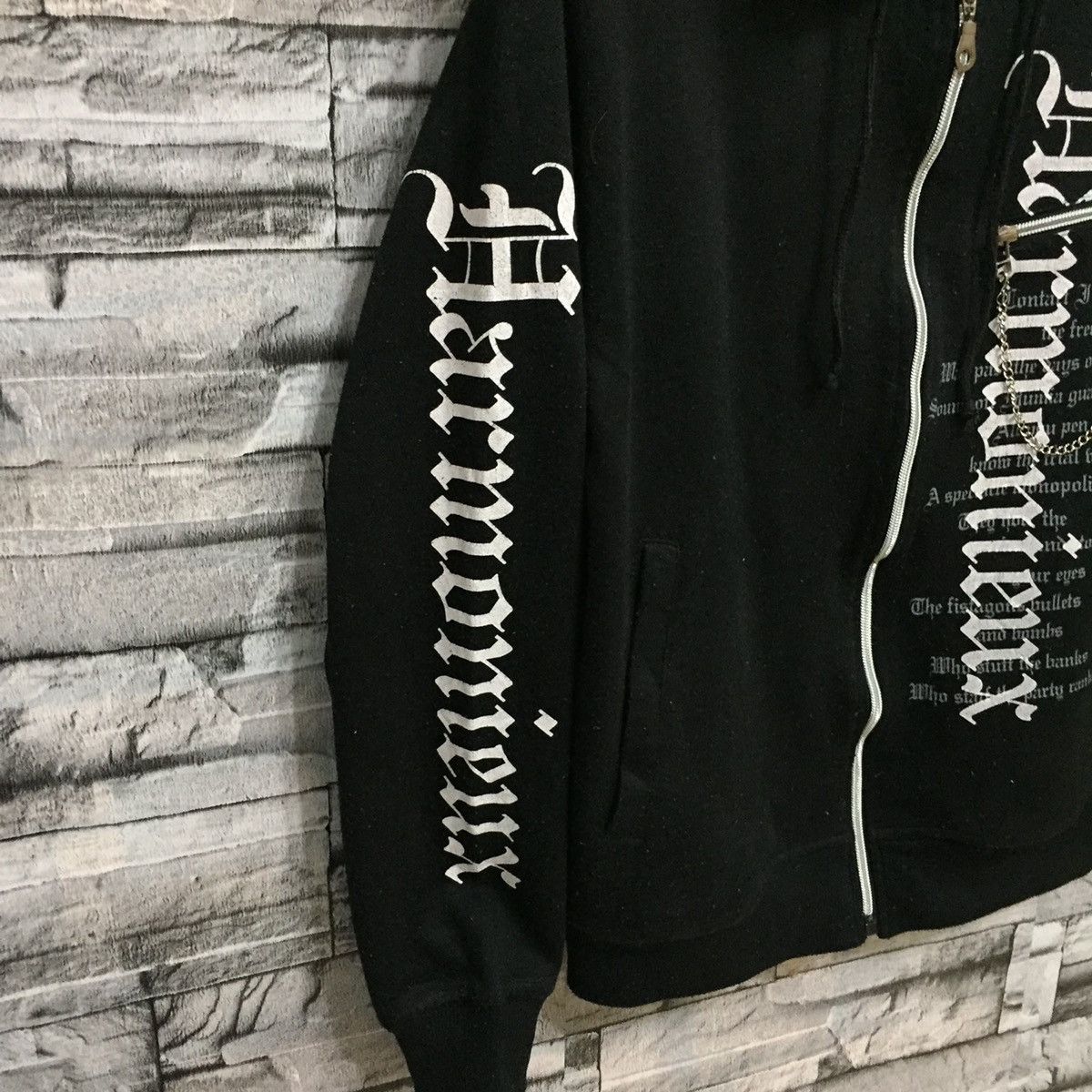 Vintage Turkey Bear hoodie spellout Living Life Wreck size M fit S Size US S / EU 44-46 / 1 - 4 Thumbnail