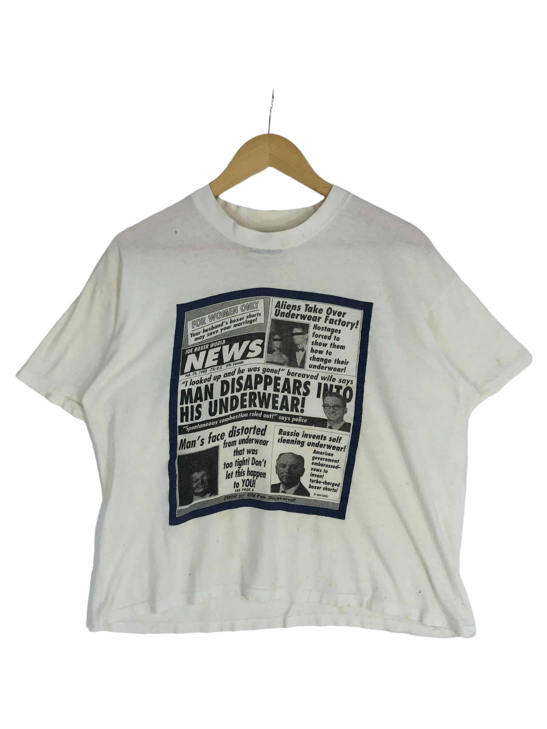 Vintage Joe Boxer Suicide New Paper T Shirt Size M