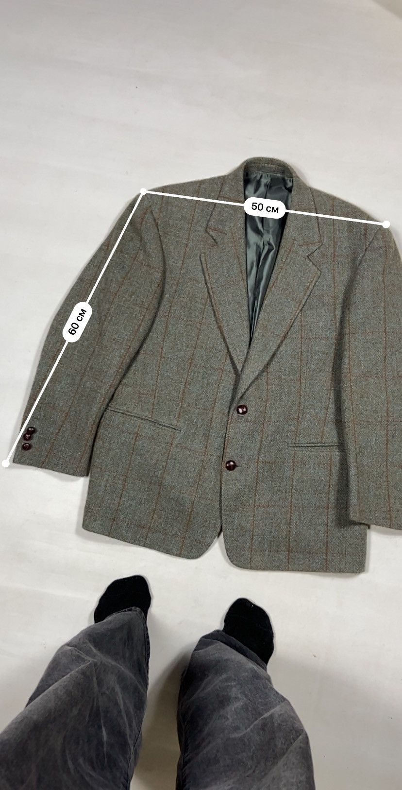 Harris Tweed 1990s HARRIS TWEED PISTACHIO WOOL GREEN WOODS BLAZER JACKET Size 48L - 11 Thumbnail