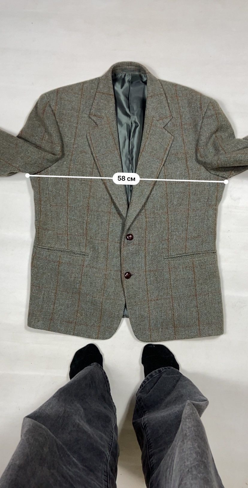 Harris Tweed 1990s HARRIS TWEED PISTACHIO WOOL GREEN WOODS BLAZER JACKET Size 48L - 13 Thumbnail