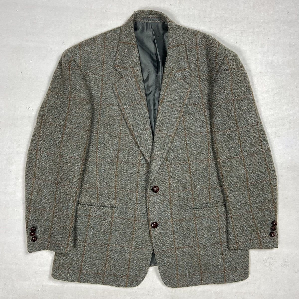 1990s HARRIS TWEED PISTACHIO WOOL GREEN WOODS BLAZER JACKET