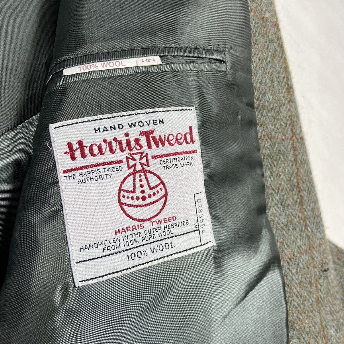 Harris Tweed 1990s HARRIS TWEED PISTACHIO WOOL GREEN WOODS BLAZER JACKET Size 48L - 8 Thumbnail