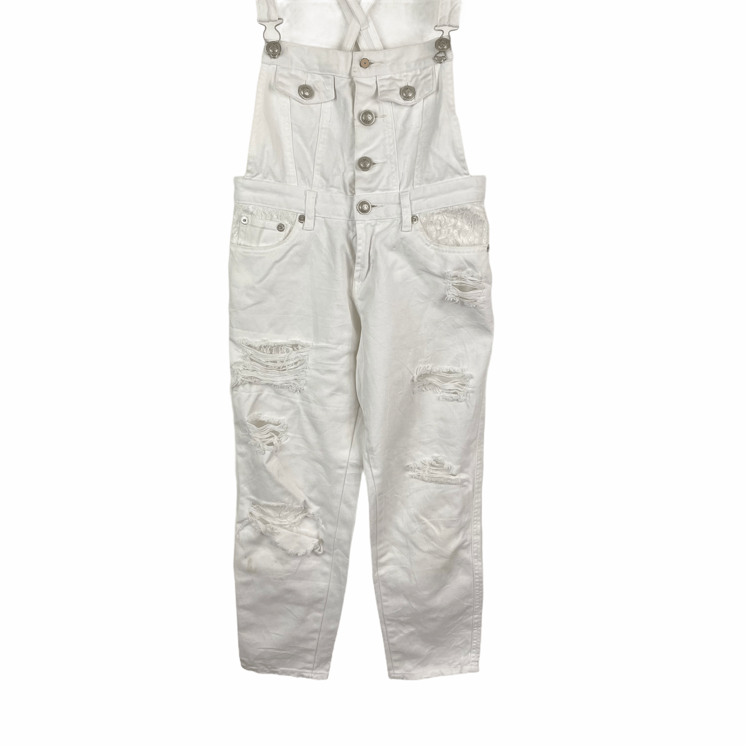 Japanese Brand CECIL MCBEE Bondage Distressed Style White Jeans Overall Size US 28 / EU 44 - 2 Thumbnail