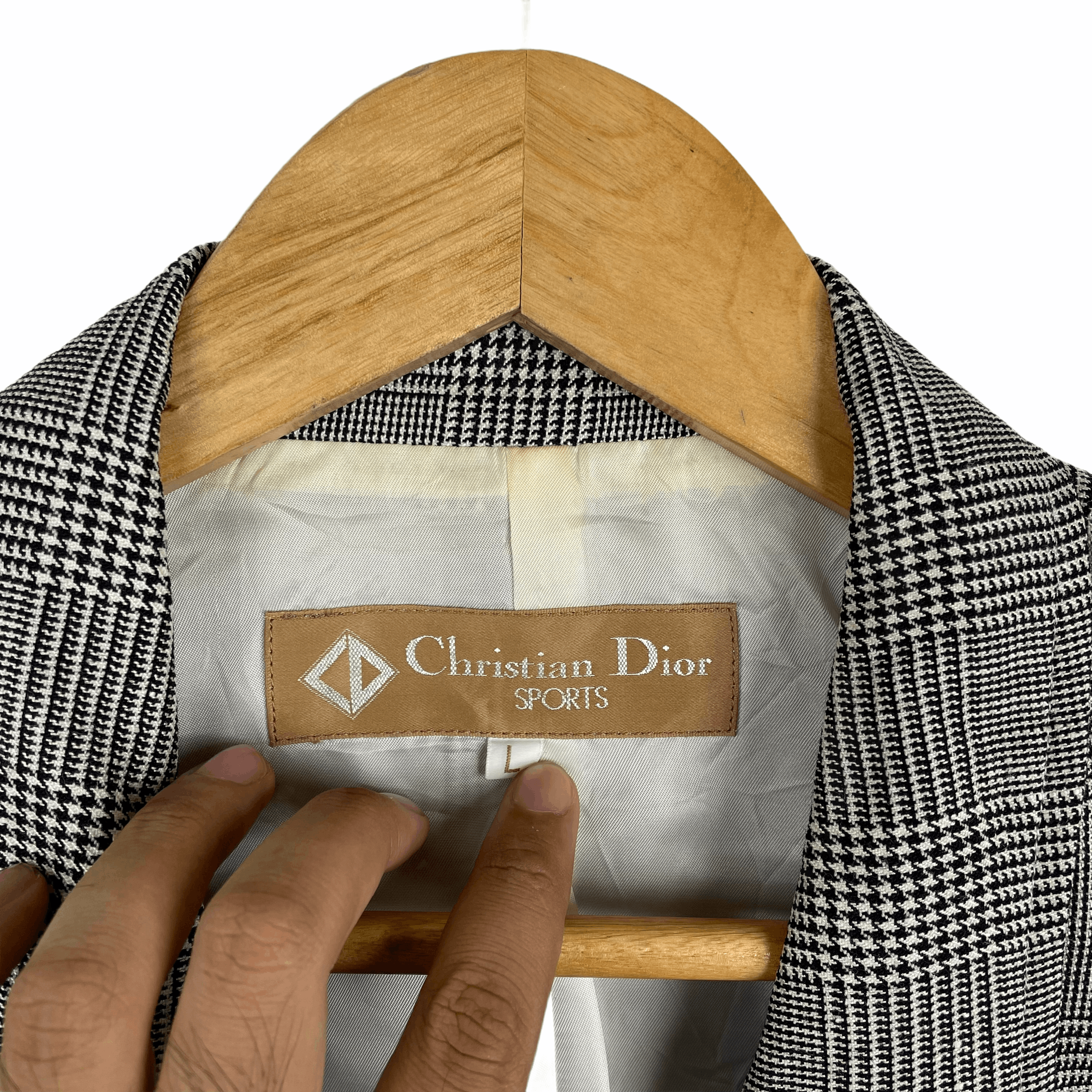 Christian Dior Monsieur Vintage CHRISTIAN DIOR SPORTS Tartan Check Silver Blazer Size 46R - 2 Thumbnail
