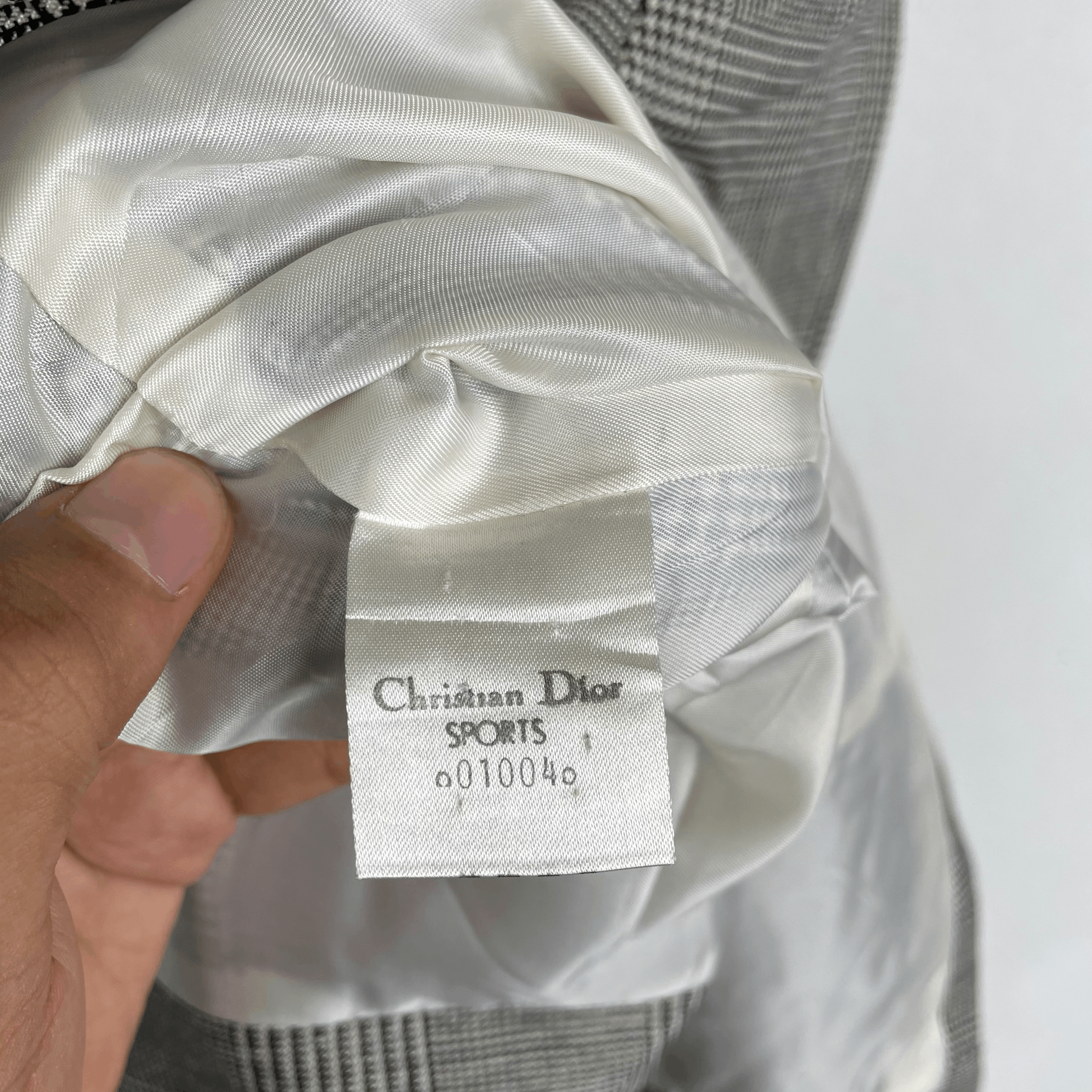 Christian Dior Monsieur Vintage CHRISTIAN DIOR SPORTS Tartan Check Silver Blazer Size 46R - 6 Thumbnail