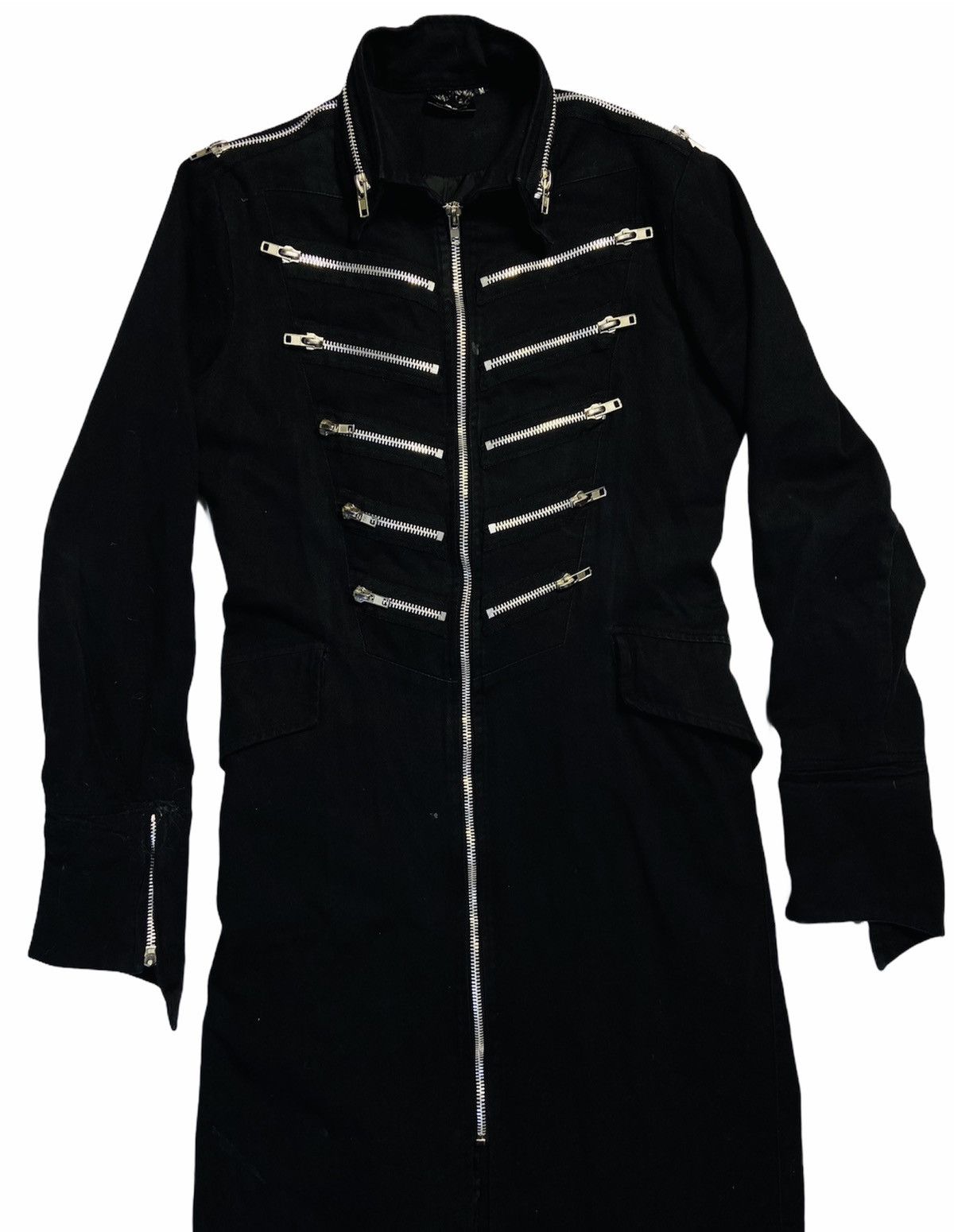 Japanese Brand LIVING DEAD SOULS DENIM TRENCH COAT ZIPPER JACKET - № 2141 Size US M / EU 48-50 / 2 - 2 Thumbnail