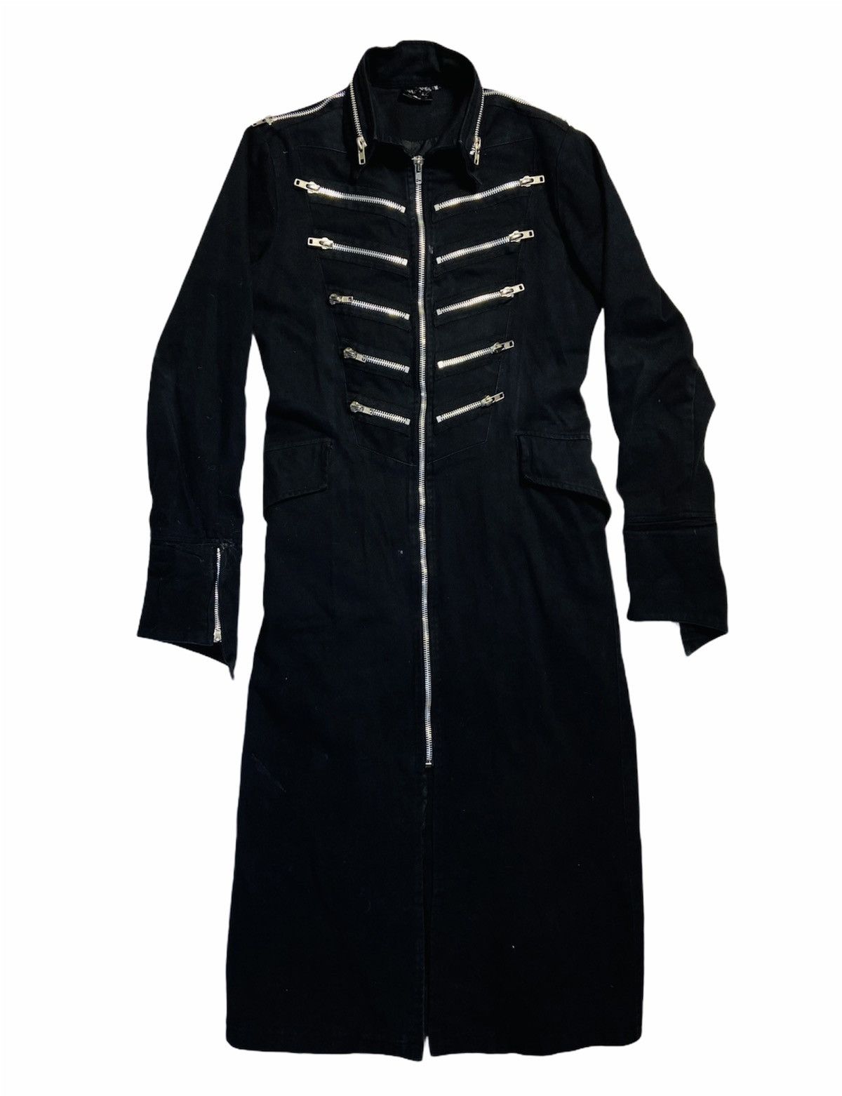 Japanese Brand LIVING DEAD SOULS DENIM TRENCH COAT ZIPPER JACKET - № 2141 Size US M / EU 48-50 / 2 - 1 Thumbnail