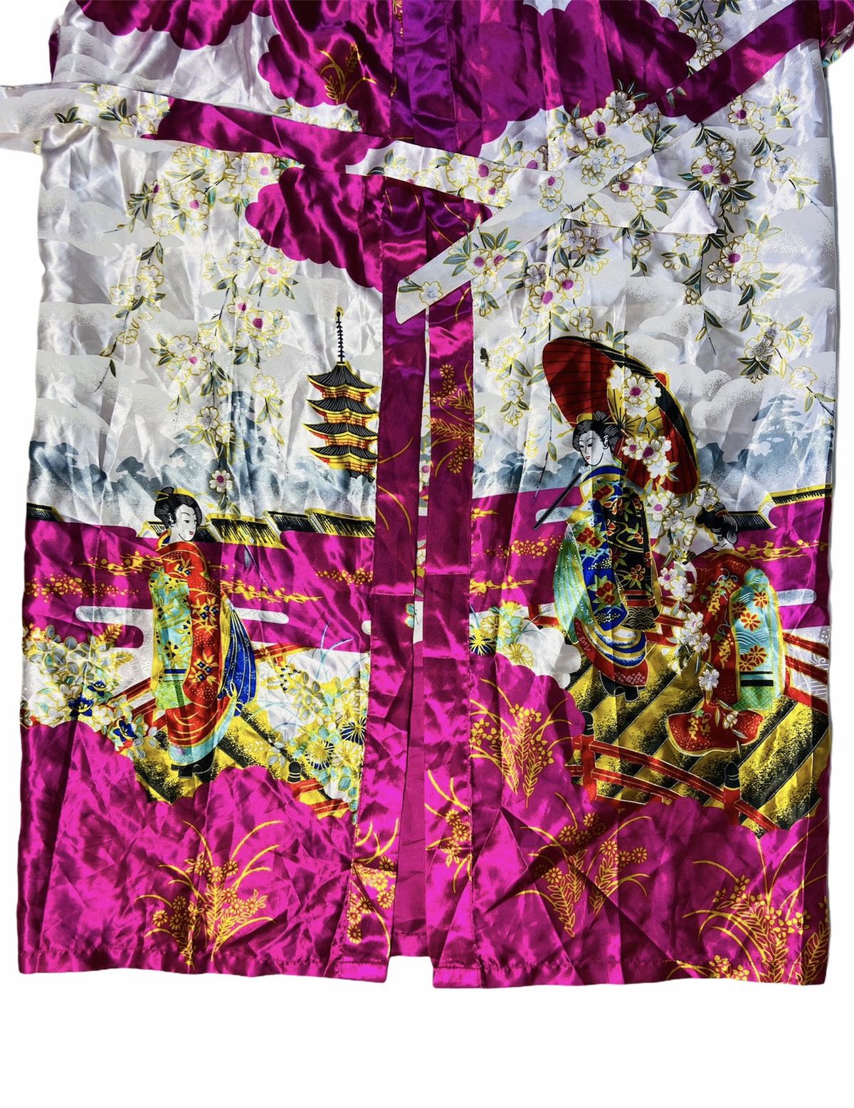 Japanese Brand 1980s SILK VINTAGE NATURAL JAPAN TRADITIONAL KIMONO - № 2142 Size US M / EU 48-50 / 2 - 3 Thumbnail