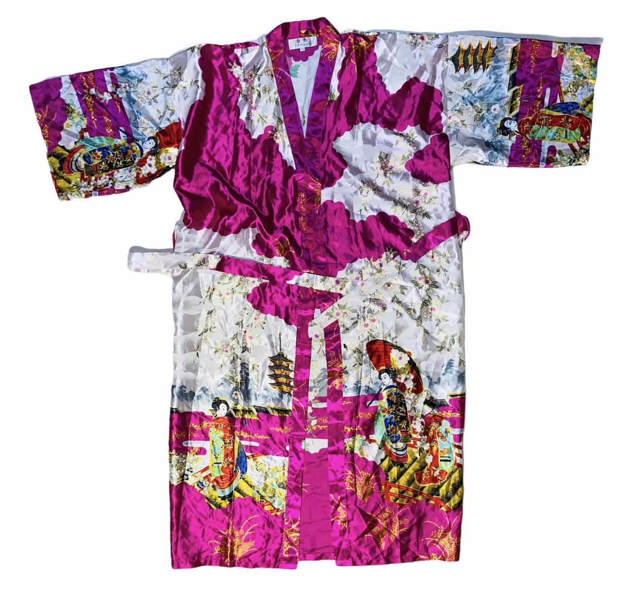 Japanese Brand 1980s SILK VINTAGE NATURAL JAPAN TRADITIONAL KIMONO - № 2142 Size US M / EU 48-50 / 2 - 2 Thumbnail