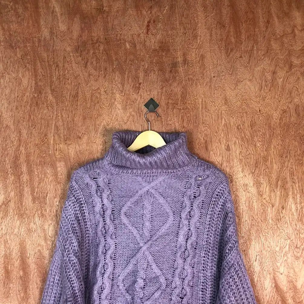 Aran Isles Knitwear × Homespun Knitwear × Japanese Brand GRL Purple Turtle Neck Knitwear #479 Size US XXL / EU 58 / 5 - 3 Thumbnail