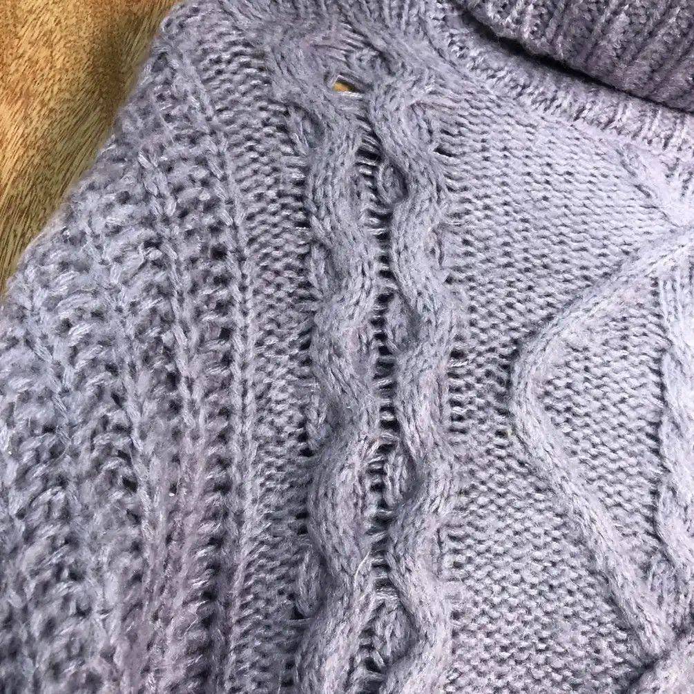 Aran Isles Knitwear × Homespun Knitwear × Japanese Brand GRL Purple Turtle Neck Knitwear #479 Size US XXL / EU 58 / 5 - 4 Thumbnail