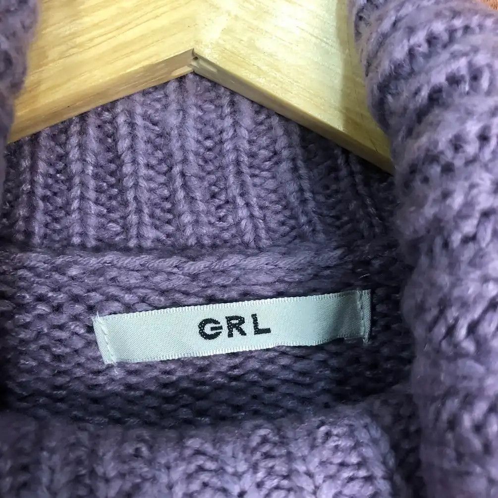 Aran Isles Knitwear × Homespun Knitwear × Japanese Brand GRL Purple Turtle Neck Knitwear #479 Size US XXL / EU 58 / 5 - 7 Thumbnail