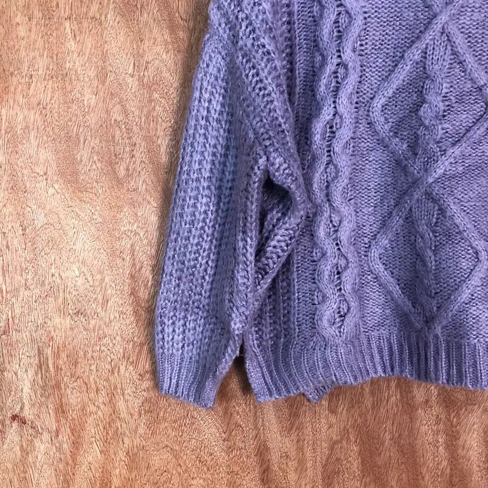 Aran Isles Knitwear × Homespun Knitwear × Japanese Brand GRL Purple Turtle Neck Knitwear #479 Size US XXL / EU 58 / 5 - 5 Thumbnail