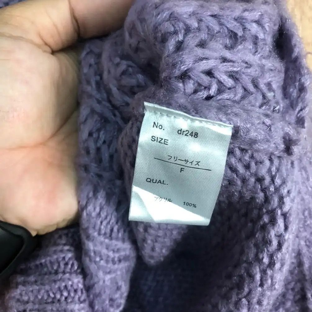 Aran Isles Knitwear × Homespun Knitwear × Japanese Brand GRL Purple Turtle Neck Knitwear #479 Size US XXL / EU 58 / 5 - 8 Thumbnail