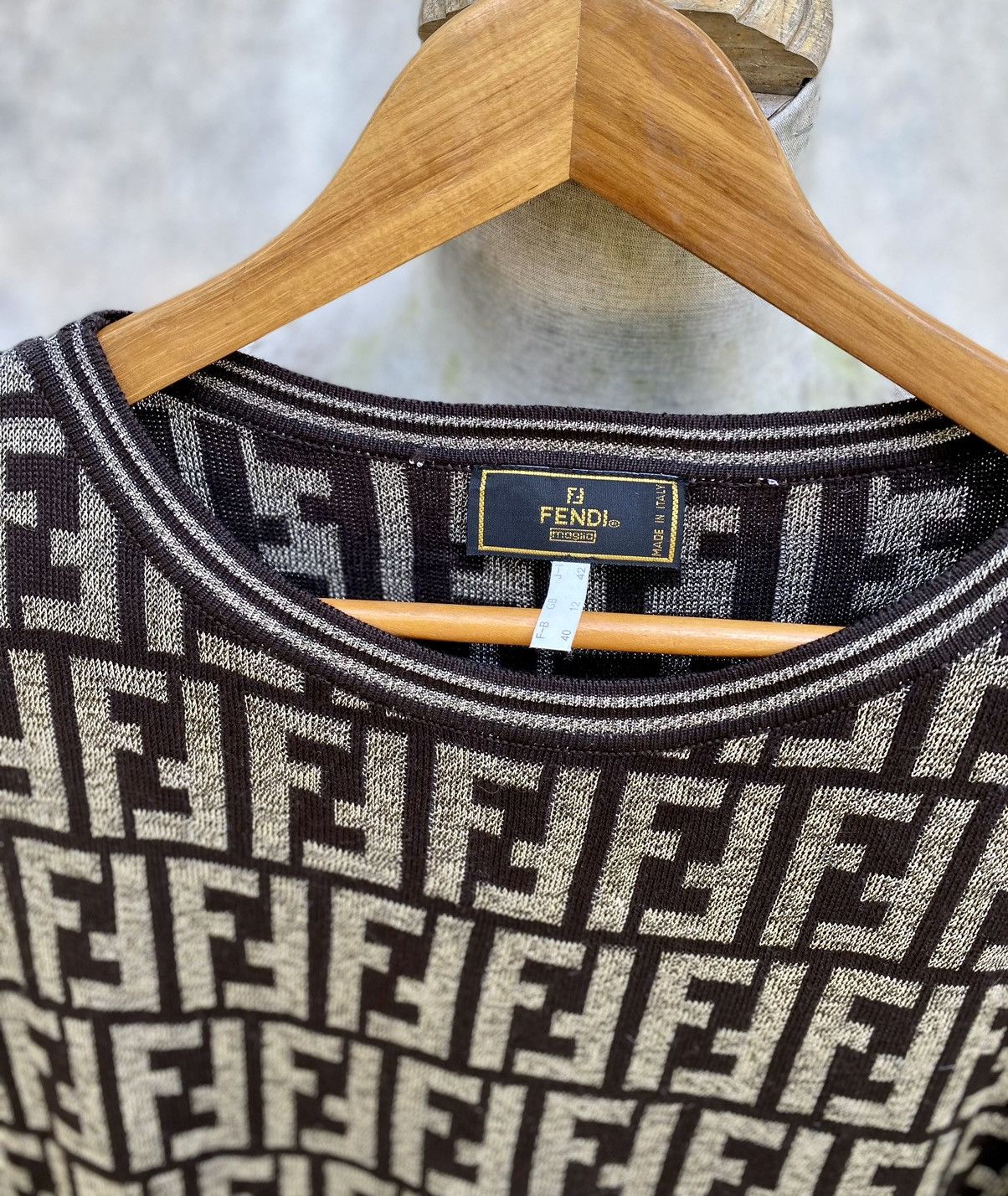 Fendi Luxurious Viscose cotton pullover by FENDI Size US M / EU 48-50 / 2 - 3 Thumbnail