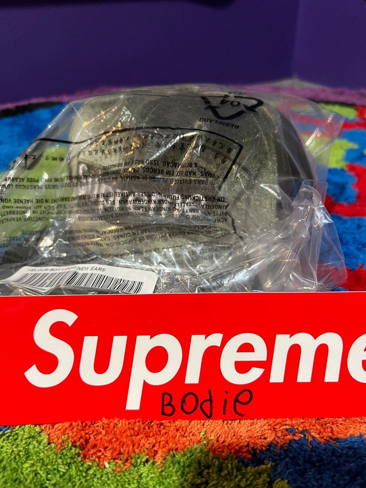 Supreme Supreme Velour Box Logo New Era 7 1/4 | Grailed