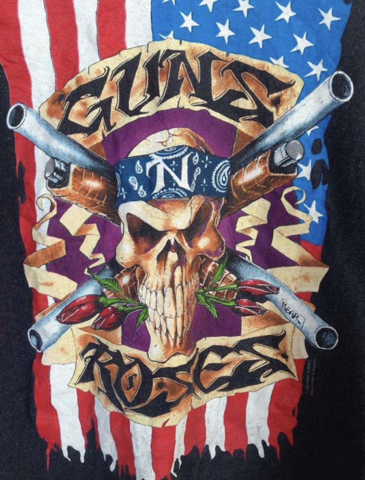 Band Tees Vintage 90s Guns N Roses tour 91-92 rock band tshirt Size US L / EU 52-54 / 3 - 3 Thumbnail