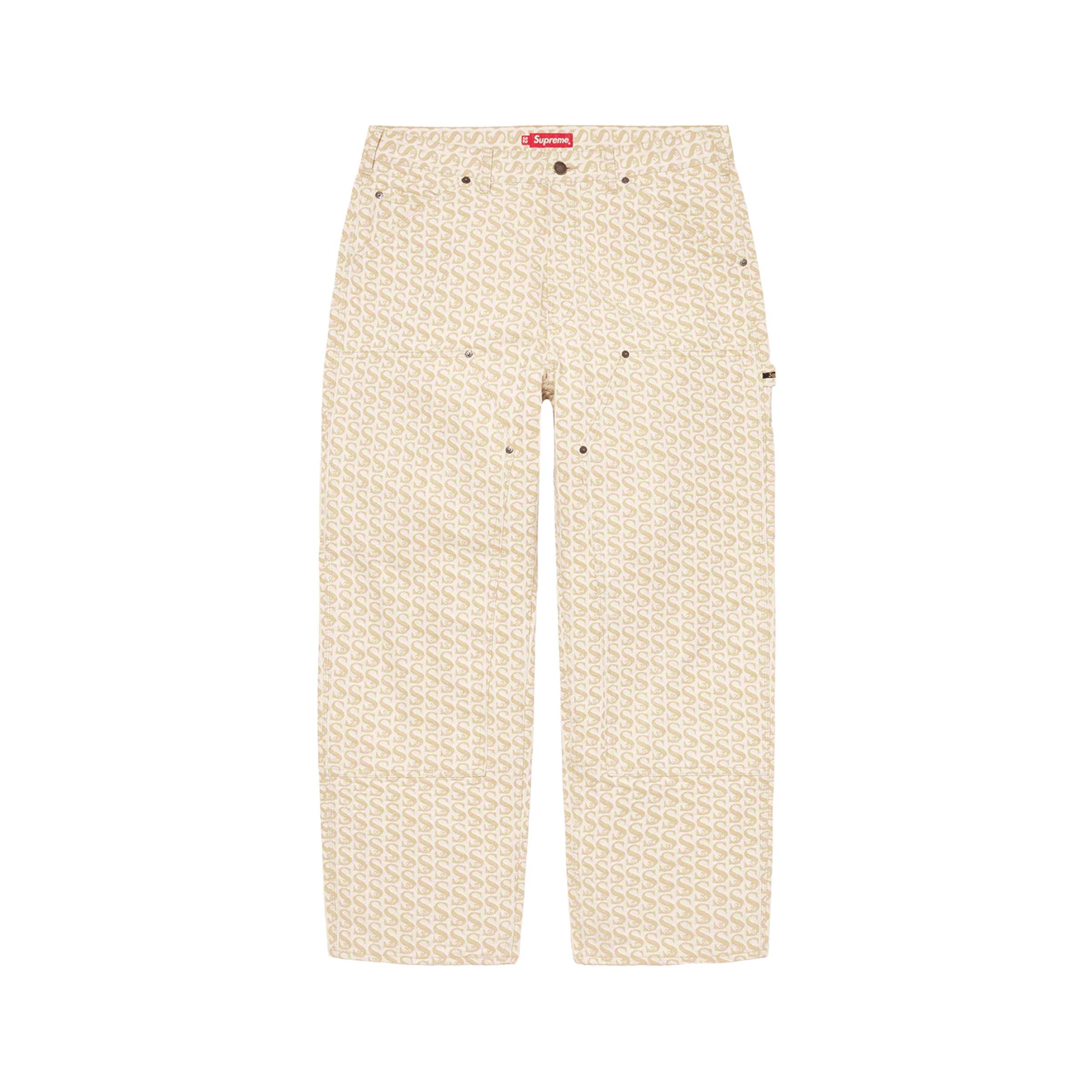 Supreme Supreme Monogram Double Knee Denim Painter Pants Tan FW21 Size US 36 / EU 52 - 1 Thumbnail