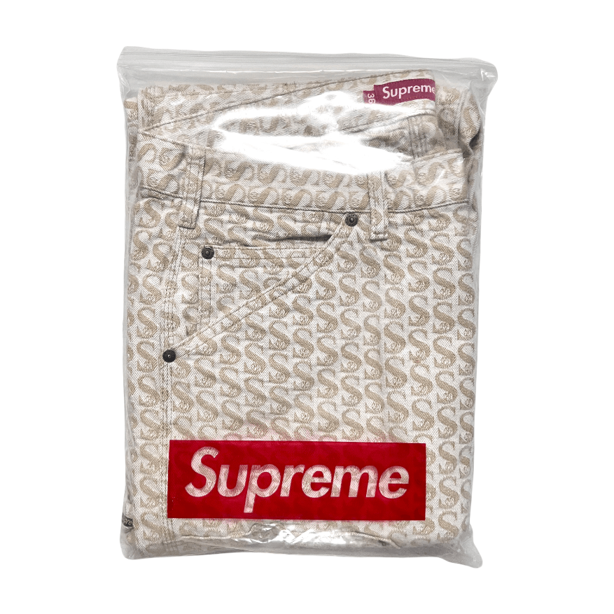 Supreme Supreme Monogram Double Knee Denim Painter Pants Tan FW21 Size US 36 / EU 52 - 4 Thumbnail