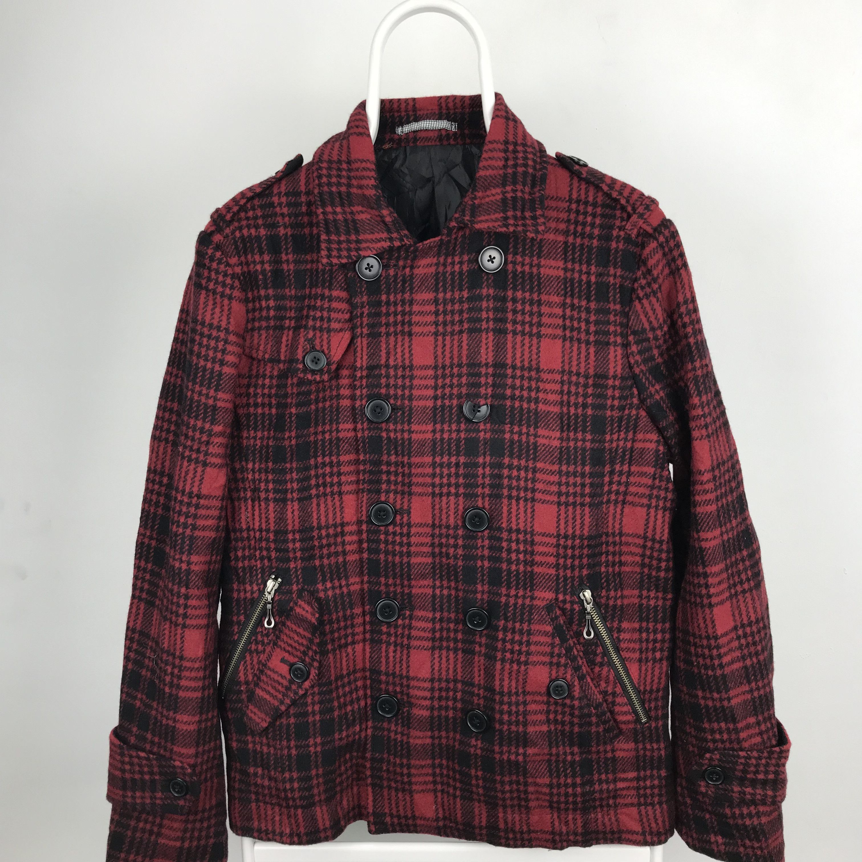 Japanese Brand × Seditionaries Z88 MALE & CO CHECKED RED JAPANESE PUNK STYLE WOOL JACKET Size US L / EU 52-54 / 3 - 2 Thumbnail