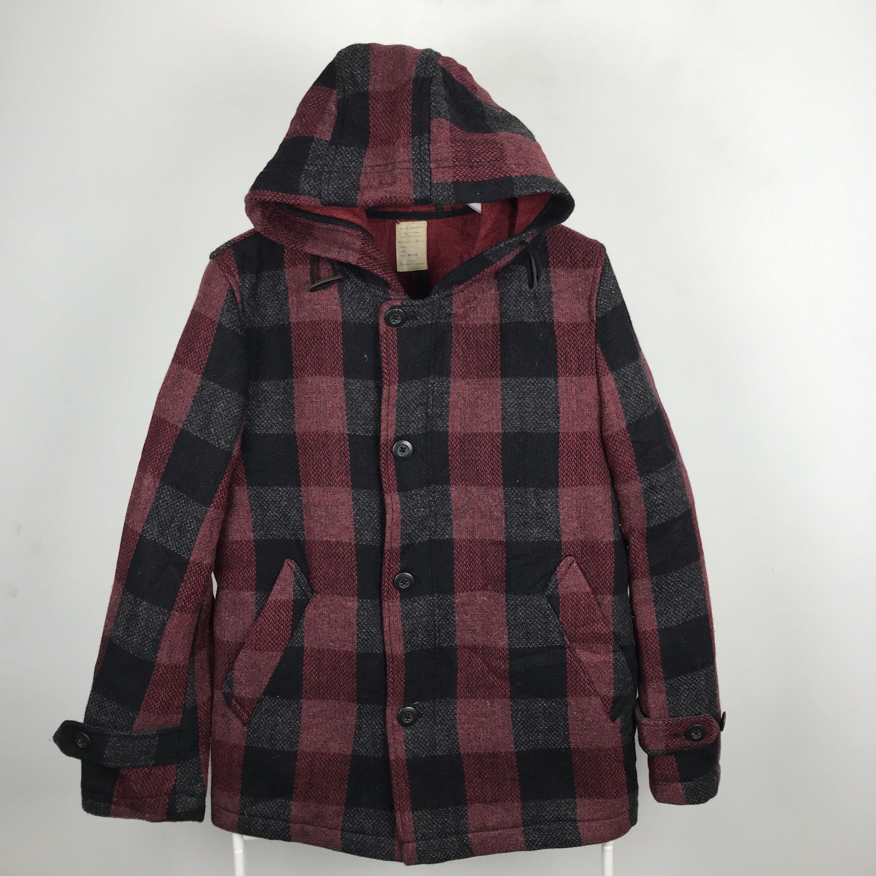 Japanese Brand Z101 JAPAN BACK NUMBER TARTAN WOOL WINTER JACKET Size US M / EU 48-50 / 2 - 1 Thumbnail