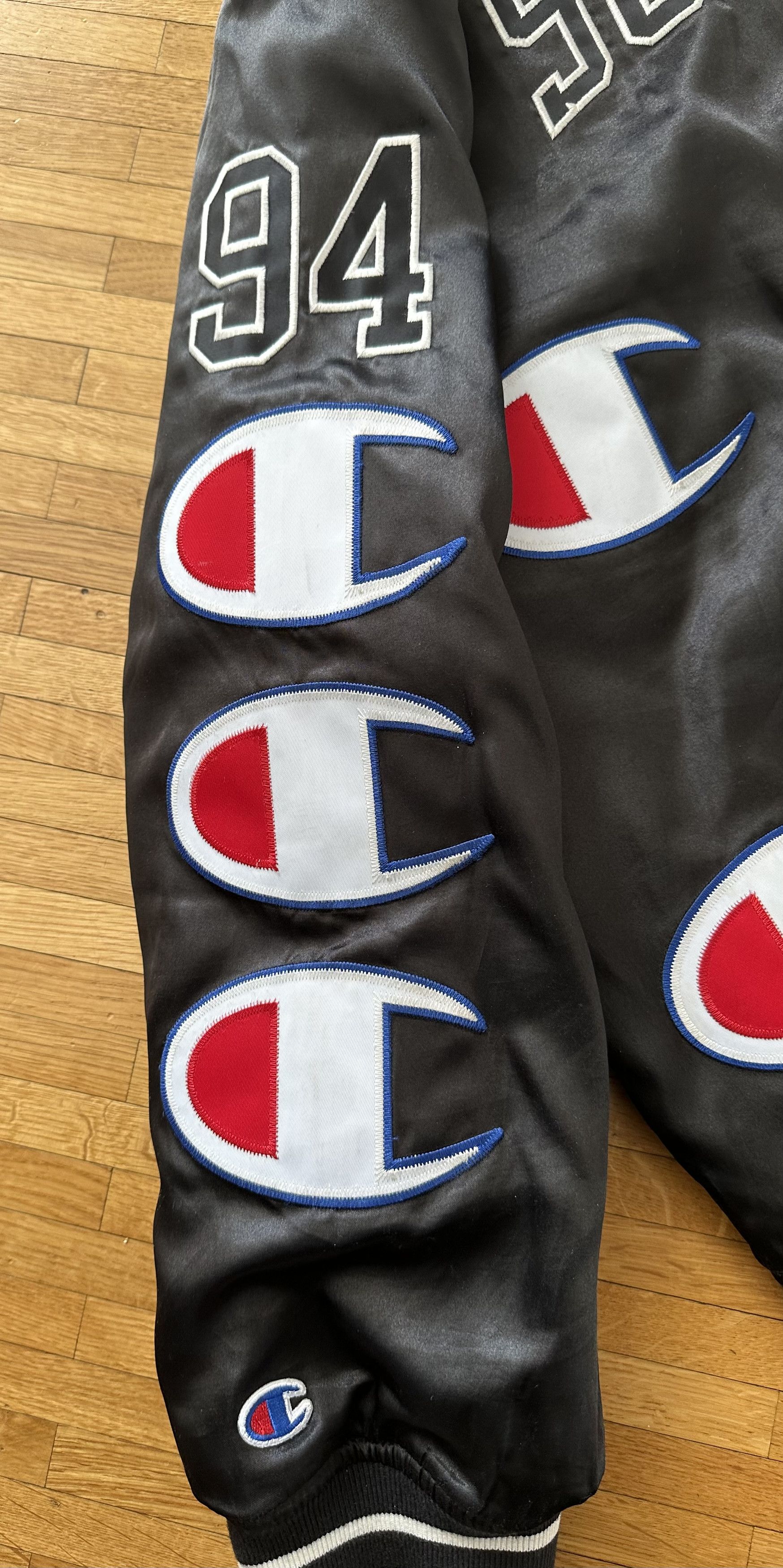 Champion × Supreme Supreme x Champion Varsity Black Jacket size S Size US S / EU 44-46 / 1 - 3 Thumbnail