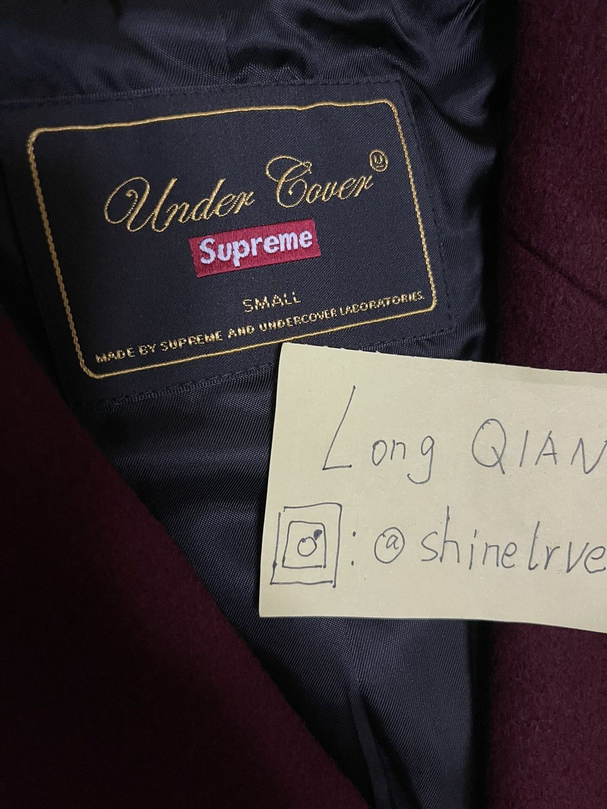 Supreme × Undercover Supreme undercover wool coat Jacket burgundy Size US S / EU 44-46 / 1 - 5 Thumbnail