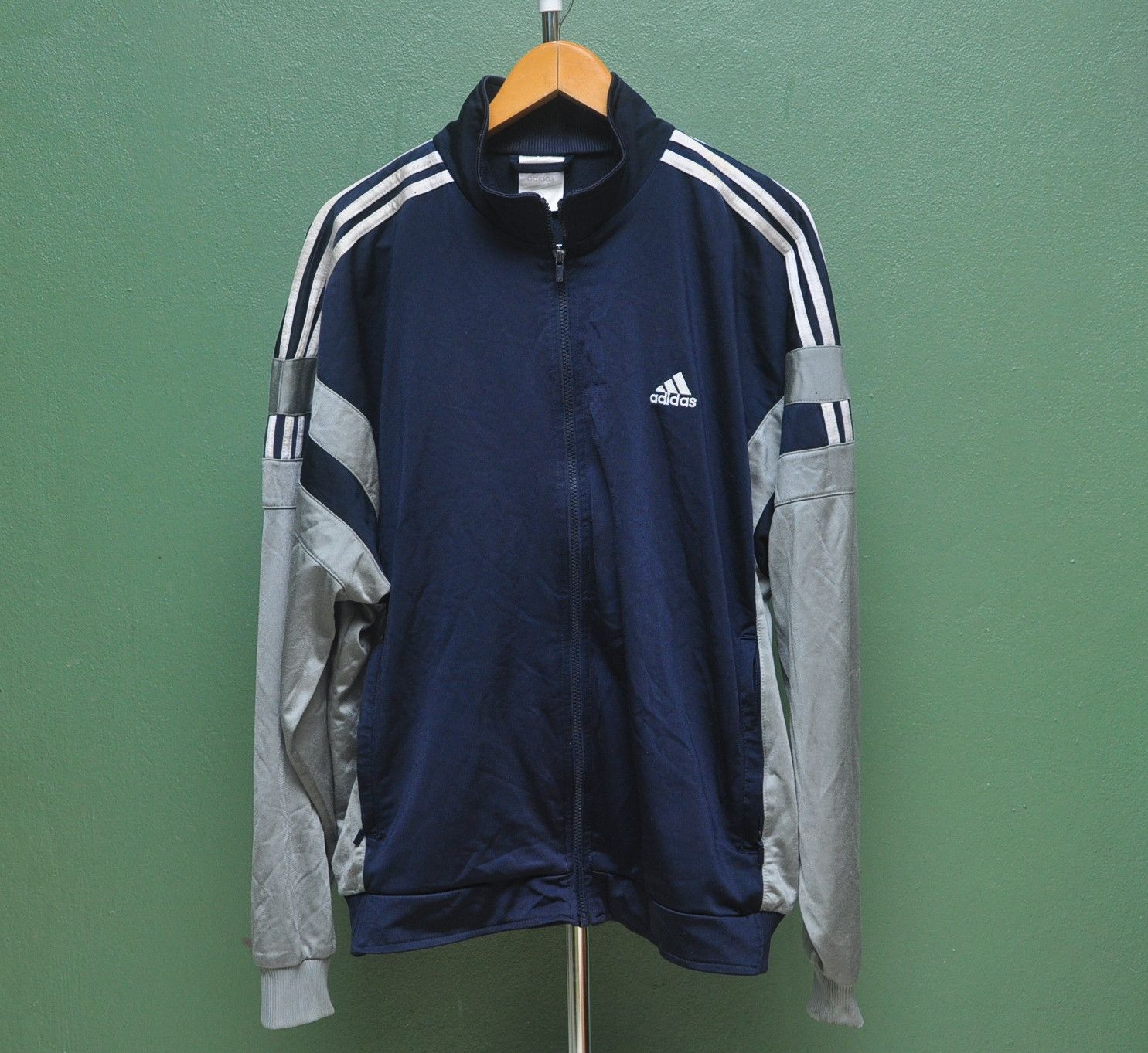 Adidas Vintage 90s Adidas Sweater / track stripe athletic Size US XL / EU 56 / 4 - 1 Thumbnail