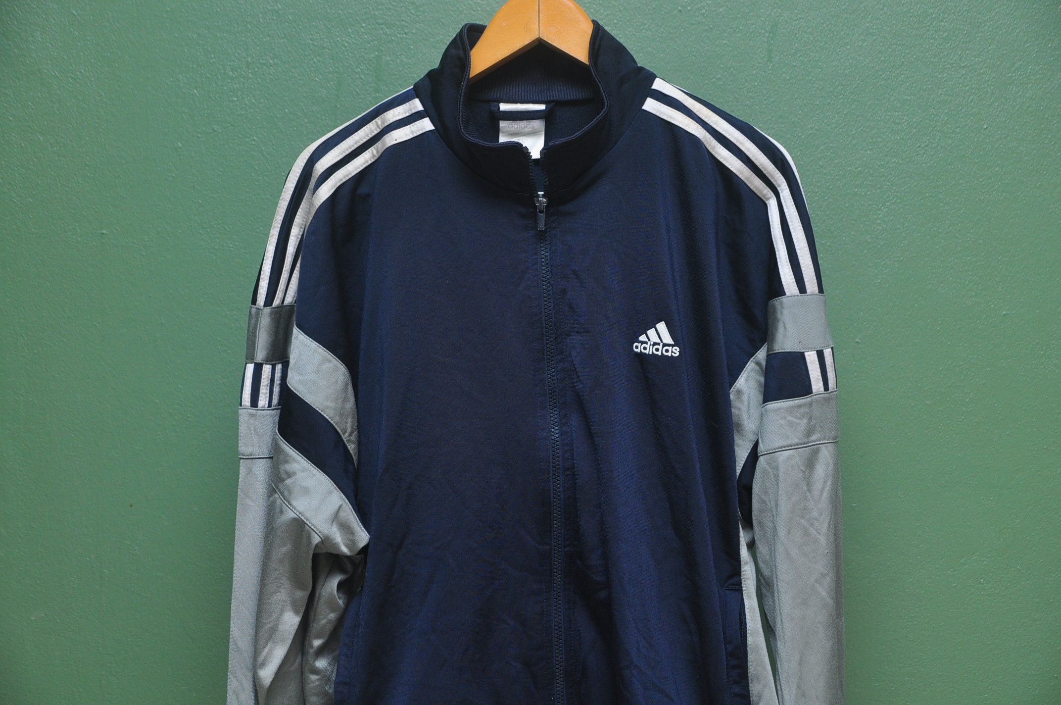 Adidas Vintage 90s Adidas Sweater / track stripe athletic Size US XL / EU 56 / 4 - 2 Thumbnail