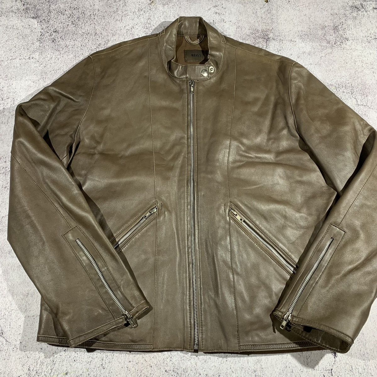 Genuine Leather × Reiss Reiss Biker Lether Jacket Size US L / EU 52-54 / 3 - 3 Thumbnail