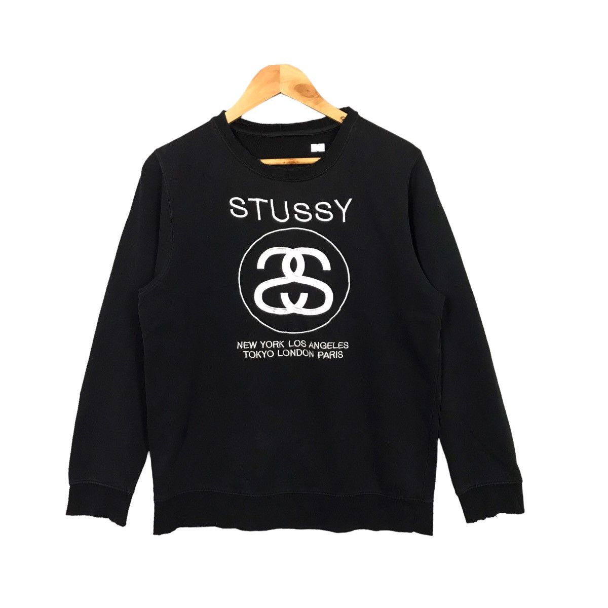 Stussy × Vintage Vintage Stussy Embroidery Distressed Black sweatshirt Size US M / EU 48-50 / 2 - 1 Thumbnail