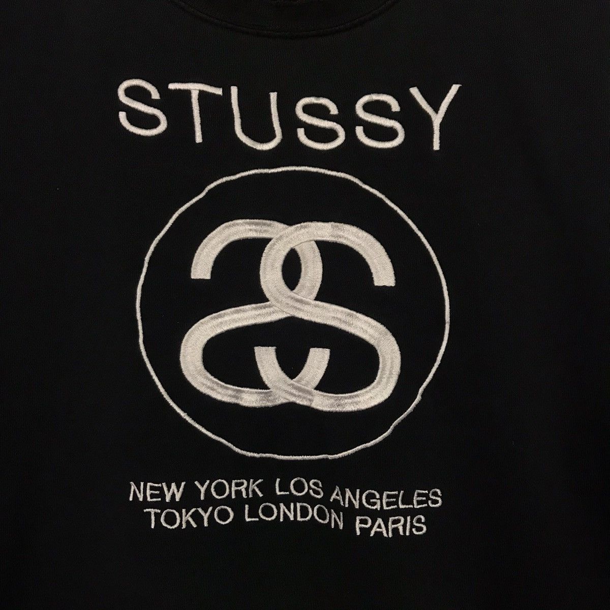 Stussy × Vintage Vintage Stussy Embroidery Distressed Black sweatshirt Size US M / EU 48-50 / 2 - 2 Thumbnail