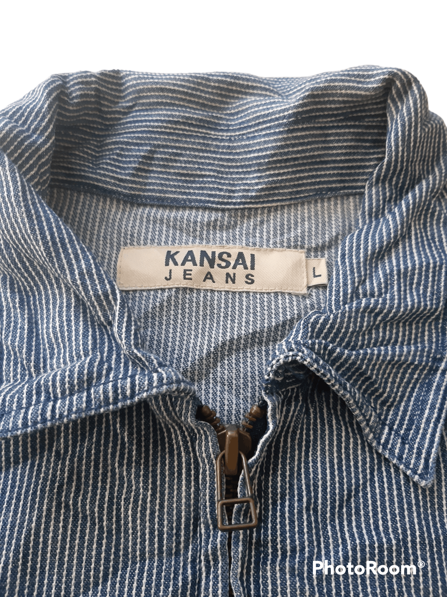 Rare Kansai Jeans Hickory Longsleeve Zipper Shirt