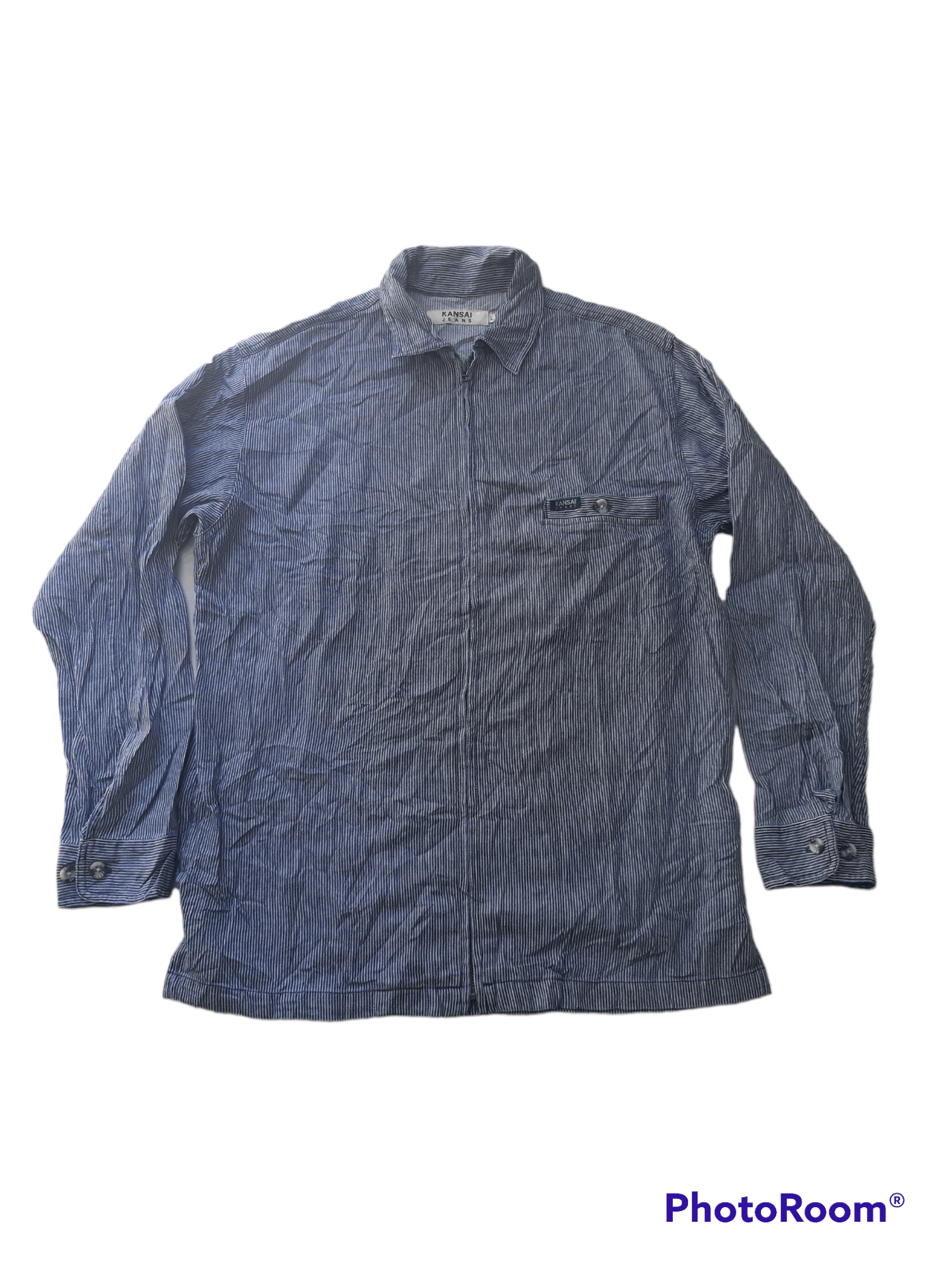 Rare Kansai Jeans Hickory Longsleeve Zipper Shirt