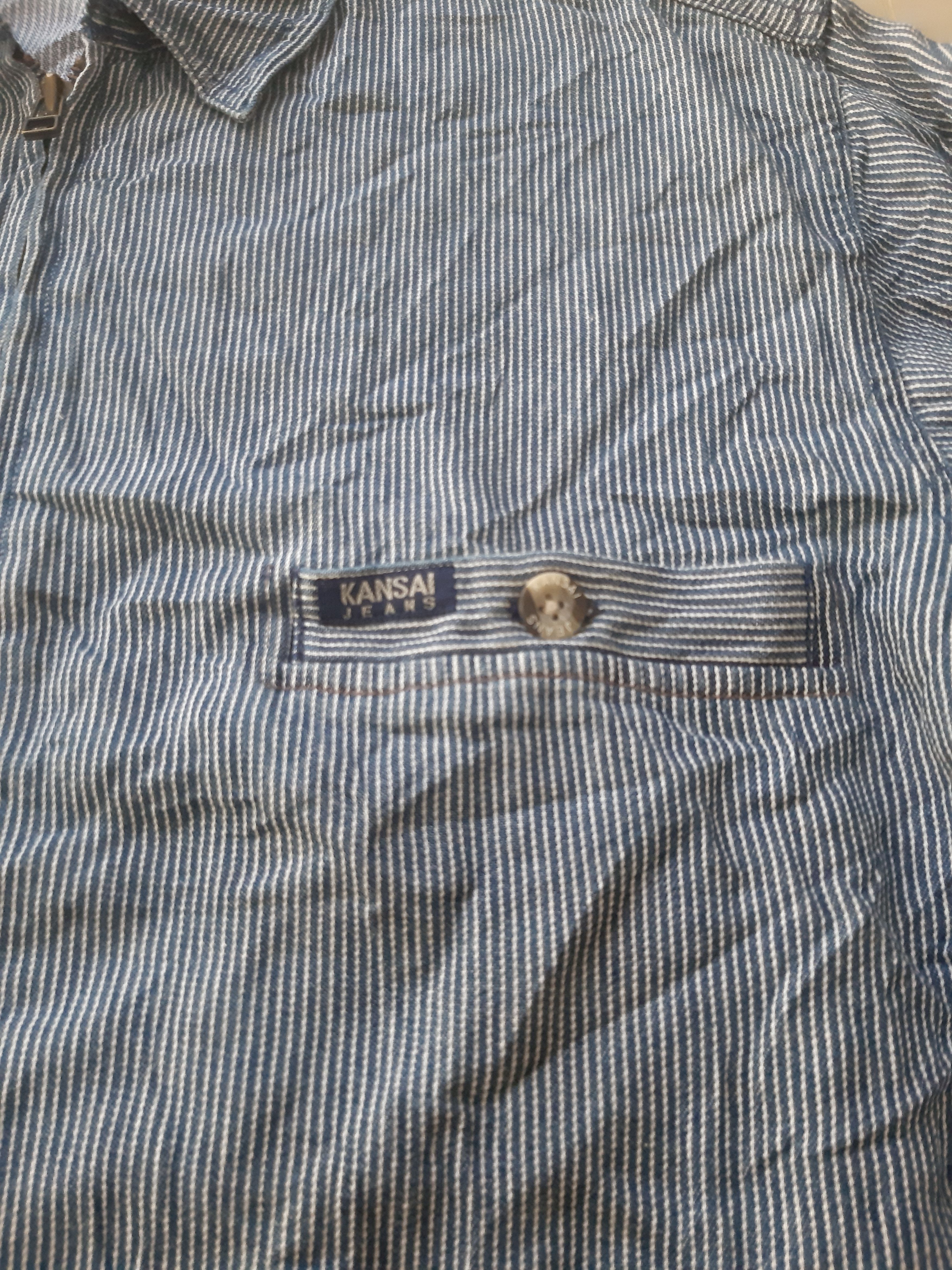 Rare Kansai Jeans Hickory Longsleeve Zipper Shirt