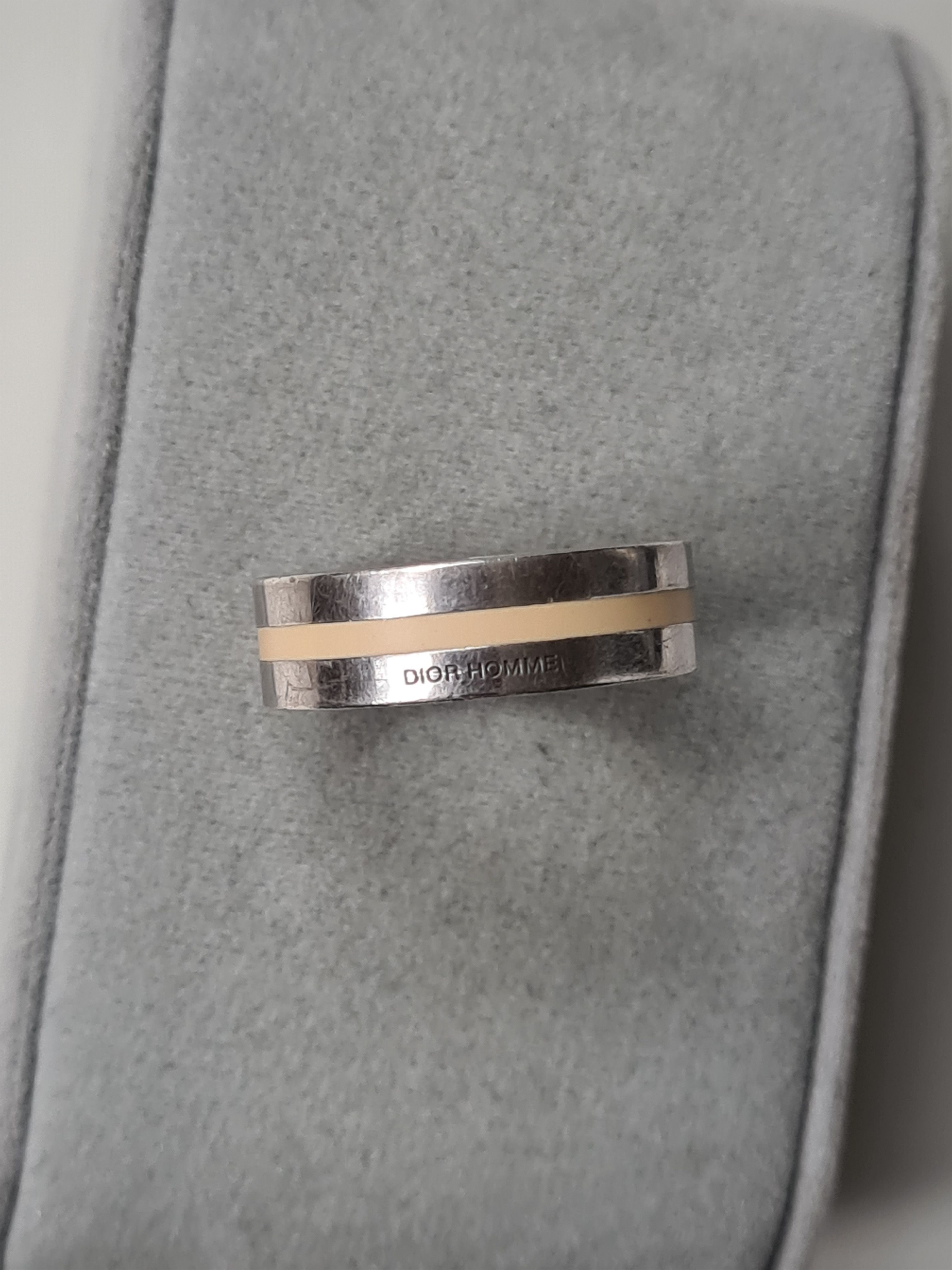 Dior × Hedi Slimane AW06 Cream Band Silver 925 Ring Size ONE SIZE - 2 Thumbnail