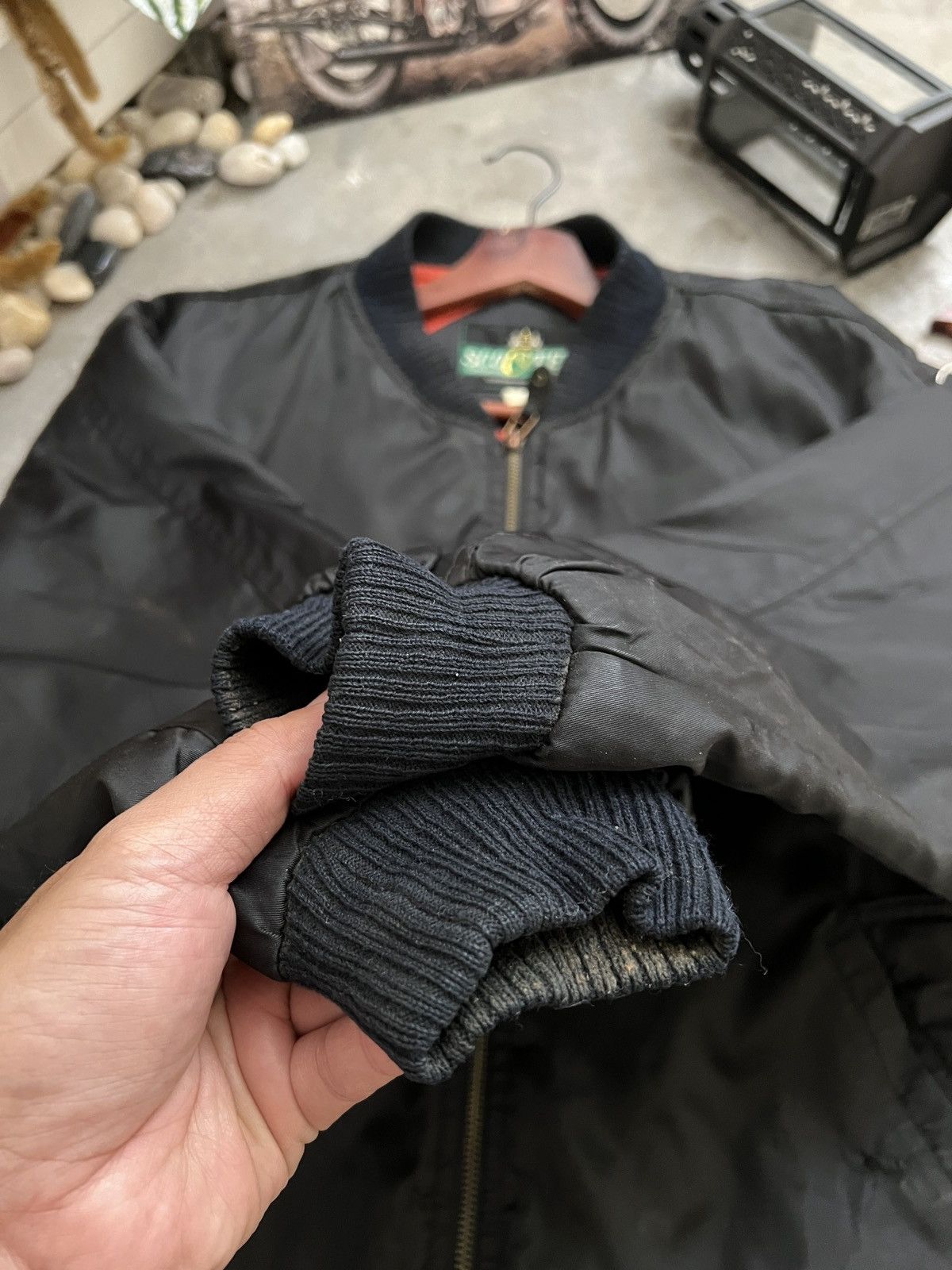 Vintage Vintage 🏴‍☠️🖤 Aichi Studio Black Bomber Jacket Size US M / EU 48-50 / 2 - 10 Thumbnail