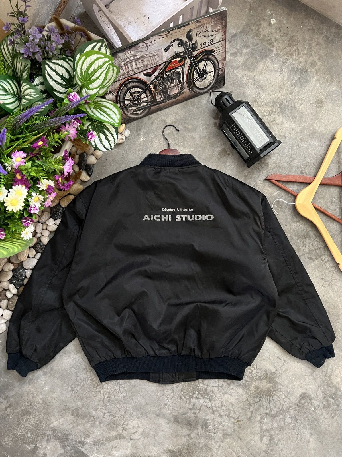 Vintage Vintage 🏴‍☠️🖤 Aichi Studio Black Bomber Jacket Size US M / EU 48-50 / 2 - 5 Thumbnail