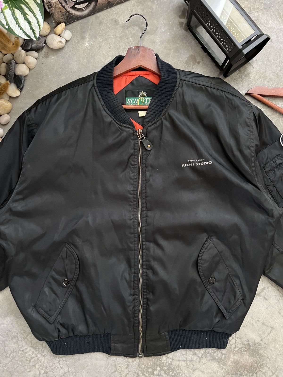 Vintage Vintage 🏴‍☠️🖤 Aichi Studio Black Bomber Jacket Size US M / EU 48-50 / 2 - 3 Thumbnail